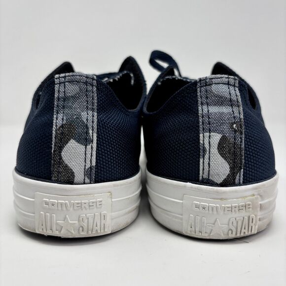 Converse Shoes Men 10 Navy Chuck Taylor All Star Low Top Canvas Camo 140054F EUC - Picture 7 of 9